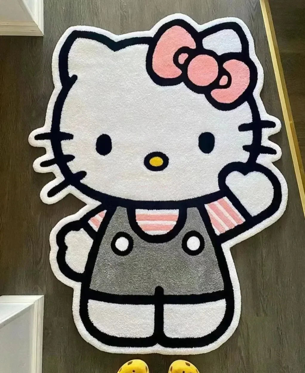 Kawaii Sanrio Hello Kitty Plush Floor Mat Cute Cartoon Non-slip Room Bedside Decoration Soft Stuffed Irregular Design Carpet Toy