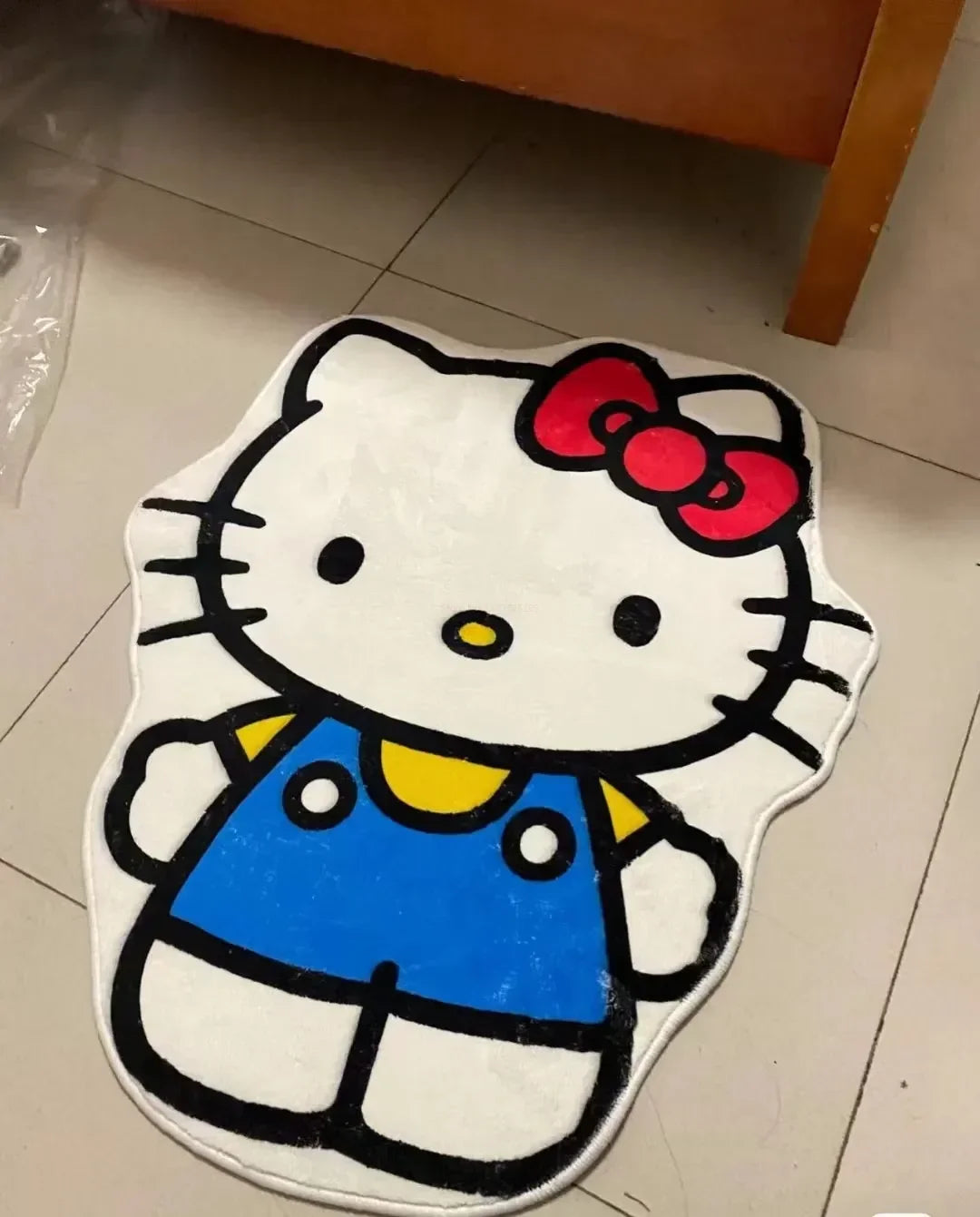 Kawaii Sanrio Hello Kitty Plush Floor Mat Cute Cartoon Non-slip Room Bedside Decoration Soft Stuffed Irregular Design Carpet Toy