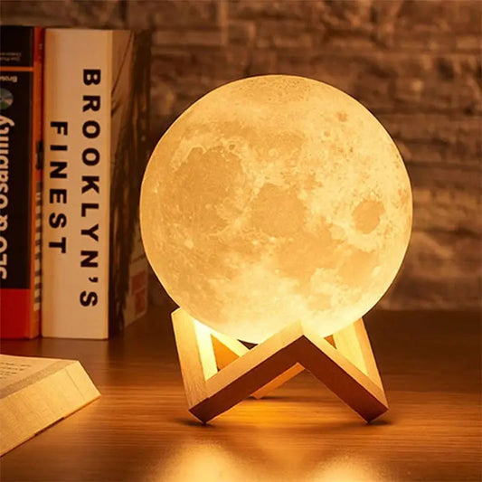 Dropship 3D Print Rechargeable Moon Lamp LED Night Light Creative Touch Switch Moon Lights For Bedroom Decoration Birthday Gifts