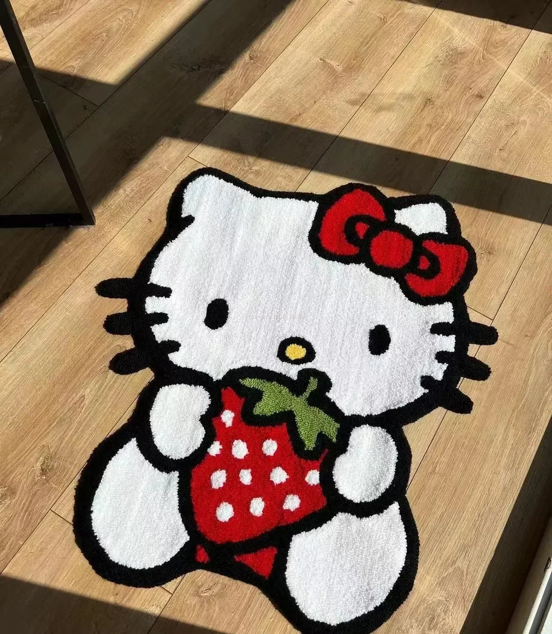 Kawaii Sanrio Hello Kitty Plush Floor Mat Cute Cartoon Non-slip Room Bedside Decoration Soft Stuffed Irregular Design Carpet Toy